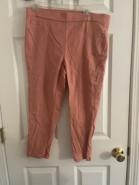 Jules & Leopold Coral Pink Pull-On Ankle Pants